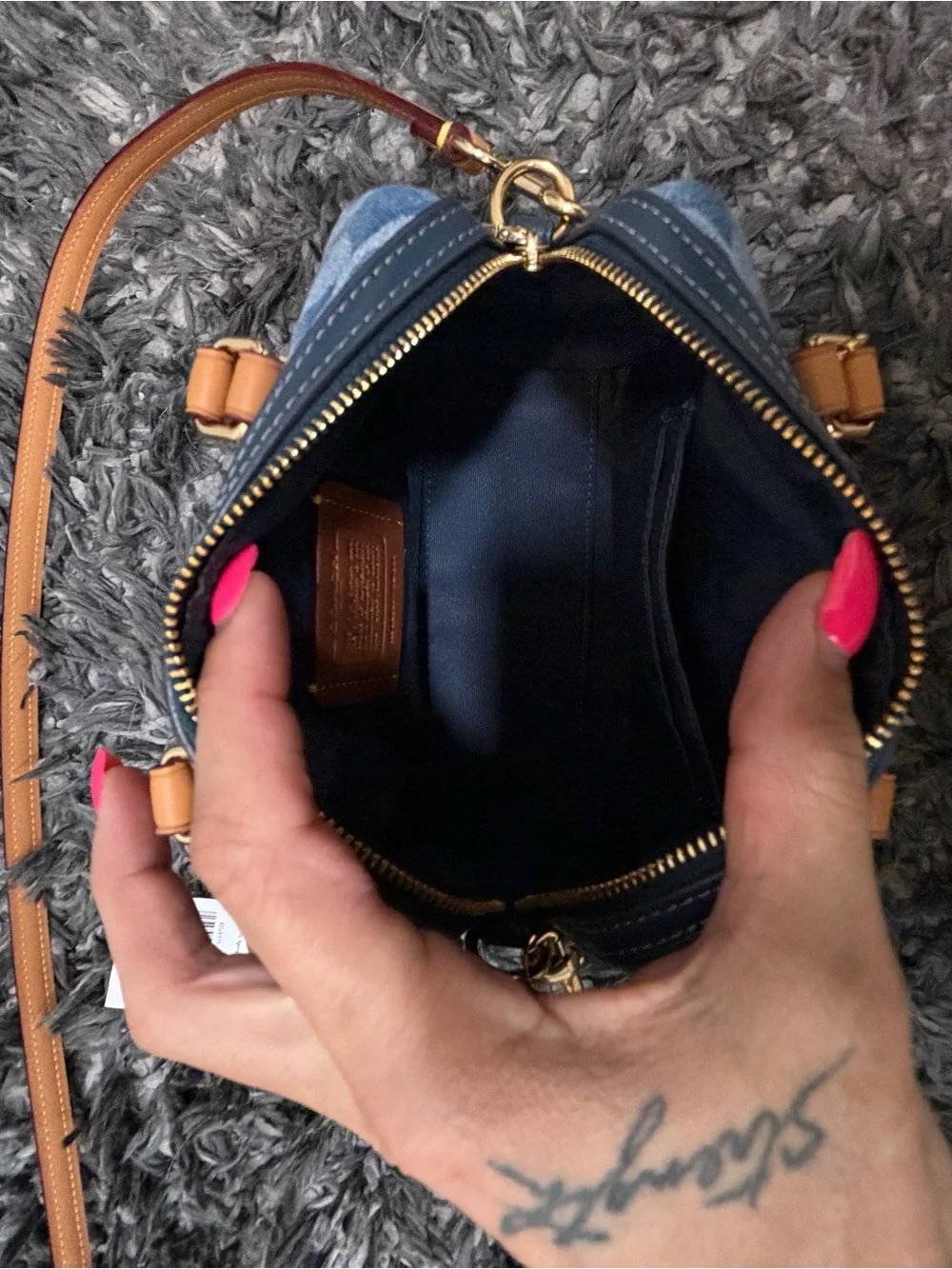 Coach Mini Rowan Crossbody Denim with matching wallet